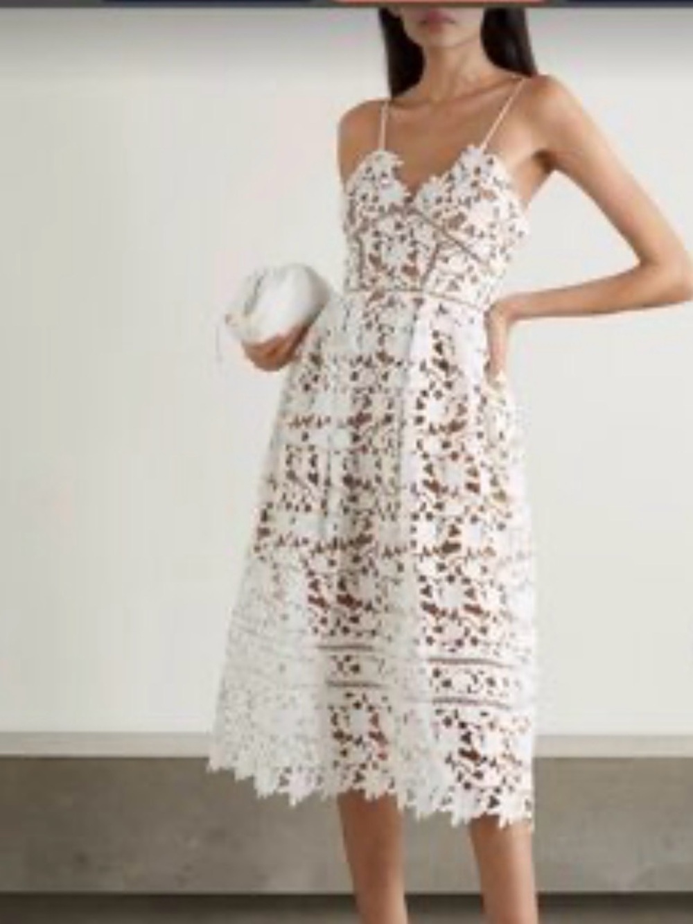 Roselyn Lace Midi Dress in Cream